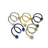 2 uds Punk acero inoxidable S espiral hélice oreja Stud labio nariz anillo cartílago Piercing joyería moda pendientes Brinco BrincosProcesado profesional