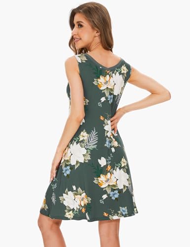 Image of GYS Cooling Bamboo Viscose Nightgowns for Women, Lightweight Sleeveless V Neck Sleep Shirt for Hot Sleepers, Soft Night dress
