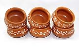 Artisans Orissa Set of 6 Traditional Indian Ceramic Pot For Lassi/Curd/Kheer 80ml