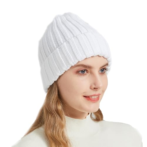 Gorro grueso de punto para invierno para mujer