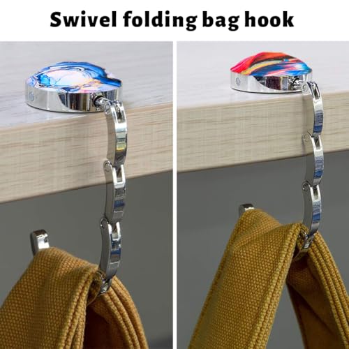 KOLZEMV 2pcs Tisch Handtaschenhalter Haken, handtaschenhalter für tisch, taschenhalter, Faltbare Antirutsch Taschenhaken Halterung,bis 5 Kg, für Handtaschen In Der Schreibtisch, Restaurant, Aufhänger