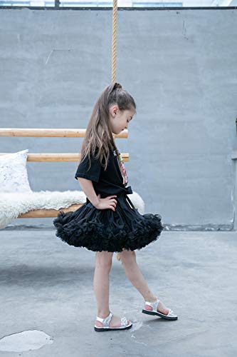 Baby Girl Tulle Skirt Extra Fluffy Petticoat For Girls 36 Colors Kids Tutu Skirt Ballet Pettiskirt For Little Girl (6M-10T) Black S #TOP4