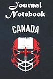  Composition Notebook: Distressed Helmet Canadian Flag Canada Ice Hockey 6 in x 9 in x 100 Lined and Blank Pages for Notes, To Do Lists, Notepad, Journal Gift for your beloveds