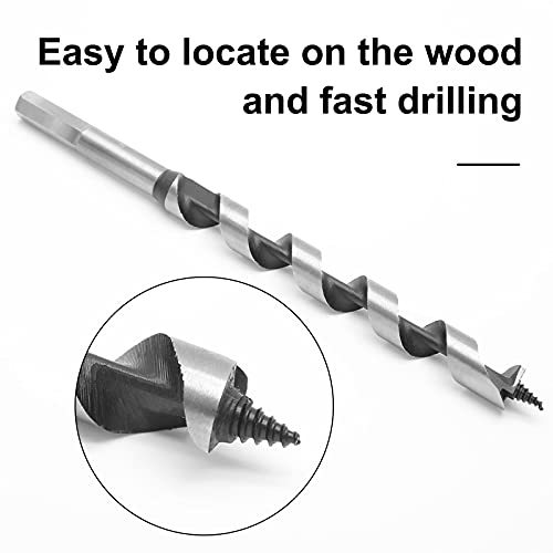 Ldexin 5/8 Inch Diameter Wood Auger Drill Bit, 9 Inch (230Mm) Length Ship Auger Bit Wood Hole Cutter For Hardwood, Softwood - 2 Pack #TOP3