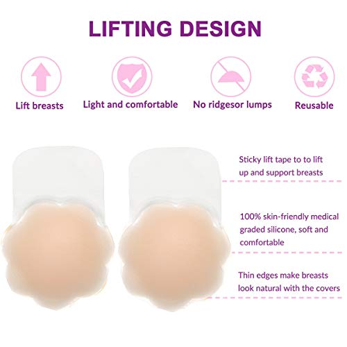 Pasties Nipple Covers Breast Lift Tape Large Silicone Nipple Cover Reusable Breast Tape2