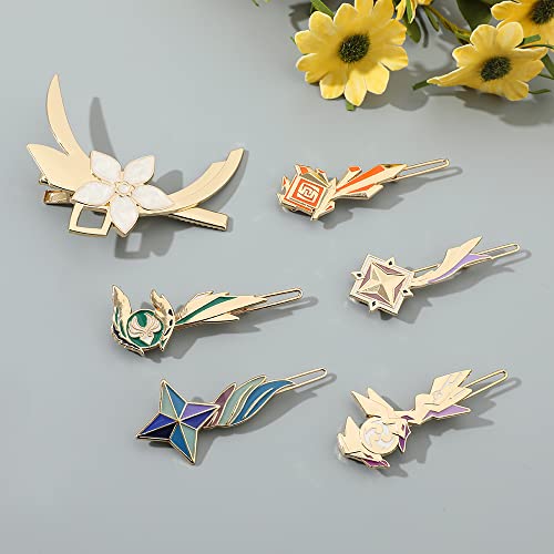 12Pcs Genshin Impact Hair Clips Cute Cartoon Enamel Metal Hair Accessories For Women Girls Hair Pins Make Up Variety Jewelry Fixed Hairstyle Fashion Gifts (12Pcs Set-4) #TOP1
