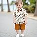 KtwHarnu Toddler Boy Western Summer Clothes Riding Horse Button Down Short Sleeve Shirt and Shorts Set Country Baby Clothes (Khaki, 2-3T)