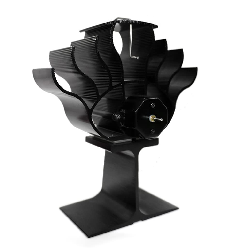 Estufa de calor con ventilador, estufa de leña con detección automática y termómetro, ventilador para hogar eficiente para pellets de madera a