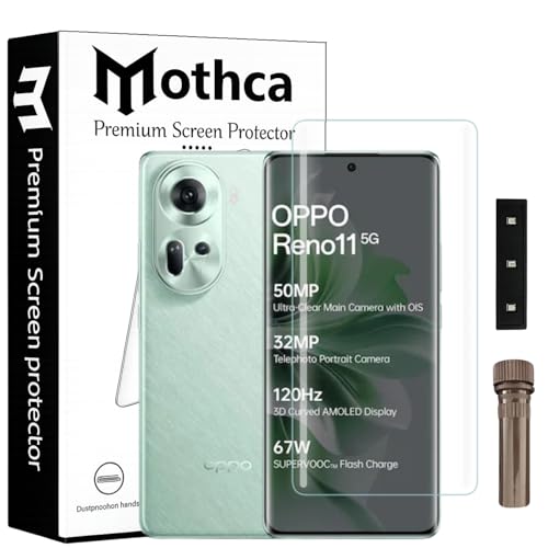 Image of Mothca Curved UV Tempered Glass Screen Protector for Oppo Reno 11 | HD Clear | Full Screen Coverage | Pack of 1