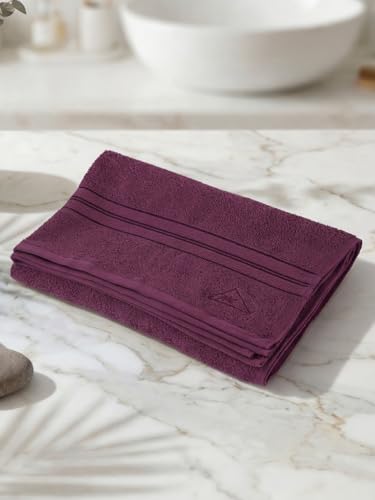 Image of Monte Carlo Essential 100% Cotton Bath Towel | 400 GSM Lightweight & Quick Dry | Soft Absorbent Large Towel 75x150 cm | Bathroom Towel for Men & Women (Jasper) | Argyle Purple