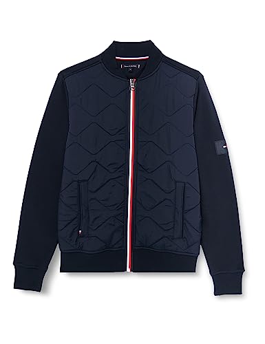 Tommy Hilfiger Herren Jacke Mix Media Bomber Bomberjacke, Blau (Desert...