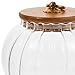 STOBAZA Xmas Glass Candy Jar with Lid 28Oz Pumpkin Shaped Food Storage Canister with Wood Lid, Glass Pumpkin Jar, Decorative Kitchen Storage for Christmas, Halloween