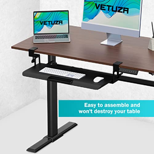 Vetuza Keyboard Tray Under Desk Keyboard Drawer Adjustable Height C-Clamp Mount System For Typing Easy Installation #TOP6
