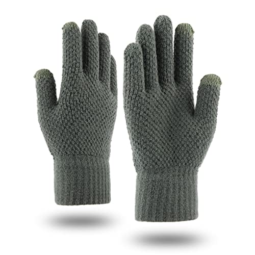 ZHDXW Herren Winterhandschuhe Touchscreen Strickhandschuhe Winddichte Thermohandschuhe Herren Sport Laufen Radfahren Vollfingerfäustlinge Elastische Winterhandschuhe,Grün Cover