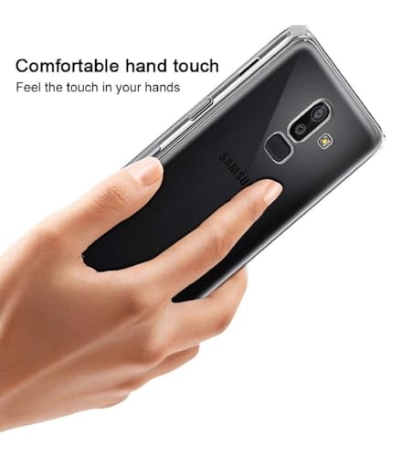 Image of XIVY Crystal Clear Hard Case Cover for Samsung Galaxy J8 - Ultra Hybrid Transparent Shockproof Back Cover with Anti-Yellow | Camera Protective Case