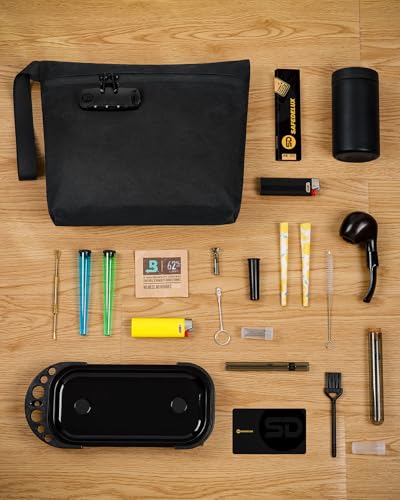 SafeDelux Smell Proof Bag, Odor Proof Bag with Combination Lock, Durable Smell Proof Container with Carbon Lining, Secure Odorless Travel Pouch for Home & On-the-Go (Black) - Image 5