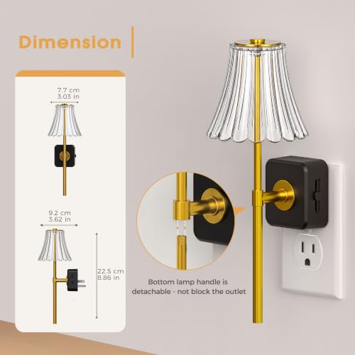 Image of Briignite LED Night Lights Plug into Wall, Decor Acrylic Vintage Nightlight