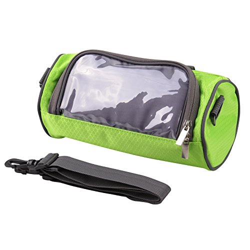 Bolsa de manillar de bicicleta con ventana para móvil compatible con pantalla táctil, resistente al agual de SUNNIOR, verde