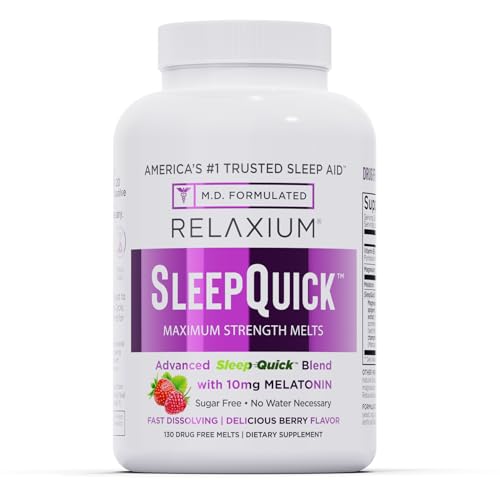 Relaxium Sleep Quick Melts Sleep Aid 10mg Melatonin Berry 130 Serving