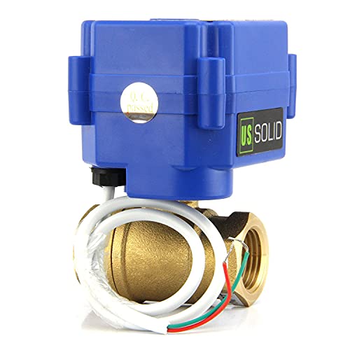 Miniatura 9 de U.S. Solid 3 4 Válvula Motorizada 9-24v Ac Dc Latón 2 Vias Válvula De Bola Electrica Normalmente Cerrado Nc , 2 Cables, Regreso Automatico