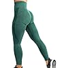 HIGORUN Women Seamless Leggings Smile Contour High Waist Workout Gym Yoga Pants Green L