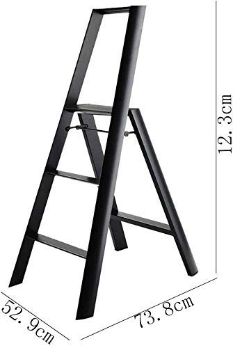 Preisvergleich Produktbild Schritt Hocker, Klappleiter, 3 Stufen, Tragbarer Schritt Hocker, Aluminium Haushaltsleiter, Rot lxhff (Color : White)