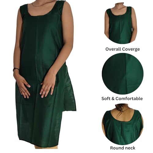 Image of Women's Sleeveless Cotton Inner Slip Dress Round Neck Soft Comfortable Fit Full Length Camisole Innerwear Summer top Undergarment for Girls