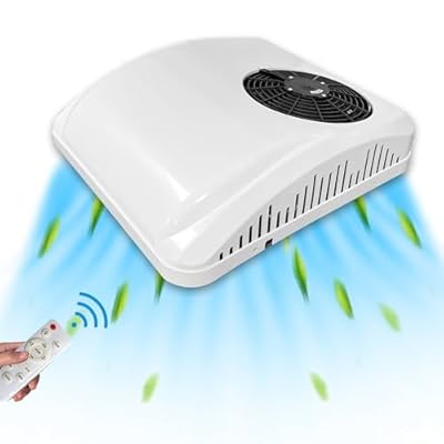 Aspligo 24V Rooftop RV Air Conditioner Electric Parking DC Air Conditioner 24 volt ac Unit 8800BTU Fit for Camper Van Truck Motorhome Trailer Electric Scroll Compressor Fuel Saving Only Cooling