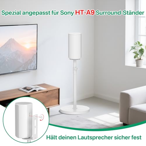 Support d'enceinte pour Sony HT-A9 ajustable pour une immersion surround à hauteur d'oreille