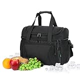 Super Large Lunch Bag Insulated Cooler Bag 36 Cans (23L) Lunch Bag for Women Men, Lightweight Soft Cooler Bag Portable for Work Travel Road-Trip Sport Camping Picnic Black by F40C4TMP