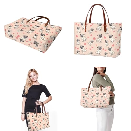 Image of Top Handle Purse for Women, Large Tote Handbag With PU Wallet Set, Gift for Mom