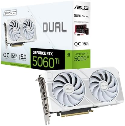 ASUS Dual GeForce RTX 5060 Ti 16GB GDDR7 White OC Edition (PCIe 5...