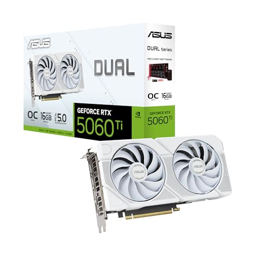 DUAL GeForce RTX 5060Ti 16GB DUAL-RTX5060Ti-O16G-WHITE Grafikkarte GDDR7 DP/HDMI - Scheda video