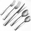 Alata Bailey 20-Piece Forged Stainless Steel Flatware Set Cutlery Set,Service for 4,Matte Satin Finish,Dishwasher Safe
