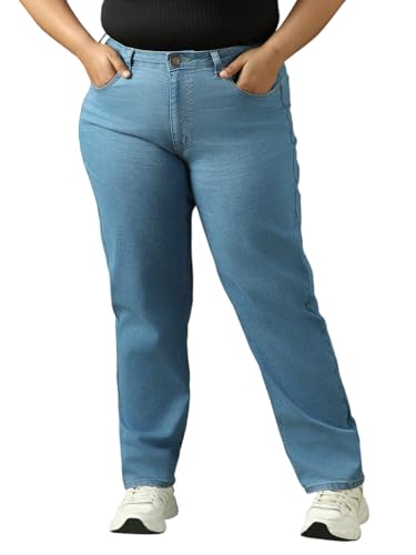 Image of High Star Women Washed Cotton Mom Fit High- Rise Jeans 49
