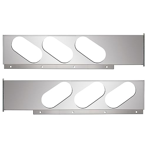 Image of GG Grand General 84489 Chrome Plated Mud Flap Hanger with Slanted Light Cut-Outs, Pair
