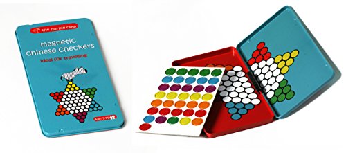 Image of The Purple Cow- Magnetic, Lightweight, Travel Size Chinese Checkers Board Game for Kids and Adults. Classic Game with a Modern Twist.