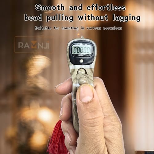 Image of 1 Pcs Mantra Jaap Mala Digital Counter Tally Counting Machine Finger Portable Hand Mini Ring Tasbih Misbaha -Different Use Naam Mantra Jaap Umpire (Light-Wooden)