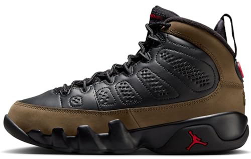 Olive Air Jordan 9 Retro for Grade School