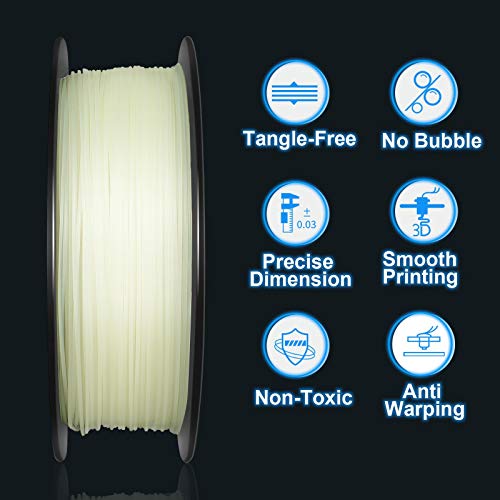 Image of GEEETECH Glow Blue in The Dark PLA, 3D Printer PLA Filament 1.75mm, Dimensional Accuracy + /- 0.03 mm, 1kg (2.2LBS) /Spool