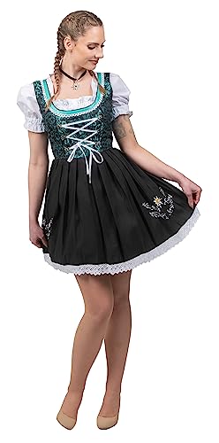Edelweiss Creek 3-Piece Short German Oktoberfest Dirndl Dress Black & Green (4)