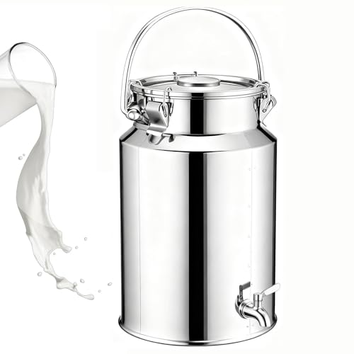 aliooila 201 Bidone Acciaio Inox Litri per Olio con Rubinetto,lattina in Acciaio Inossidabile Contenitori Acciaio Inox per Olio di Oliva Recipiente Caraffa per Il Trasporto di Latte KKL(Capacity,10L)