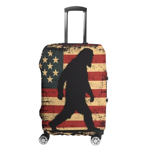Bigfoot U.S.A. Flag Travel Luggage Cover for Suitcase 19-32 Inches Elastic Washable Baggage Protector