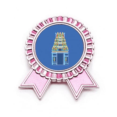 Badge Singapore en métal avec finition rose pour une élégance durable