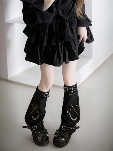 TOMETO STAR Goth Leg Warmers Y2K Women Punk Rave Japanese Grunge Emo Scenecore3