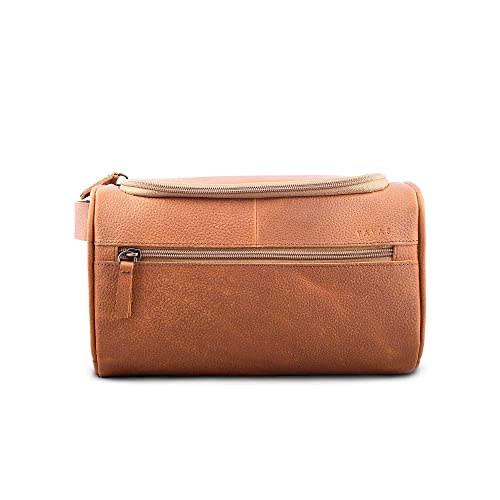 Yayas Leather Light Brown Hanging Travel Toiletry Bag For Men And Women Large Toiletry Organizer Hygiene Bag With Metal Swivel Hook,Durable Zippers And Large Capacity For Cosmetics (Us-Necesert-Cc) #TOP3