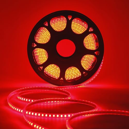 Image of Lexton Decorative 20 Meter Long 2400 LED Rope Light | Plug Sourced | Waterproof & Flexible LED Strip | Suitable for Home Decor, Outdoor Decoration, Diwali, Birthday, Christmas (Pack of 1, Red)