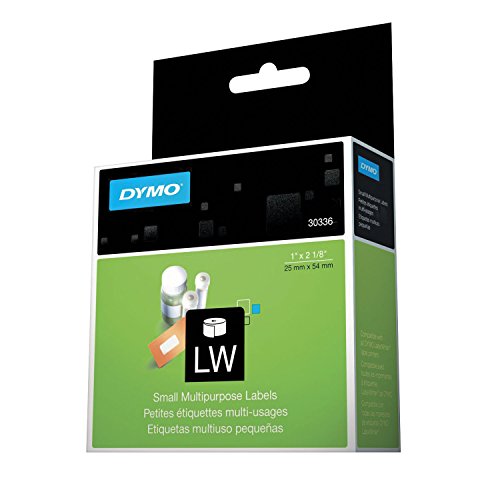 Dymo Label, 30336 White, Paper, 1 In. W
