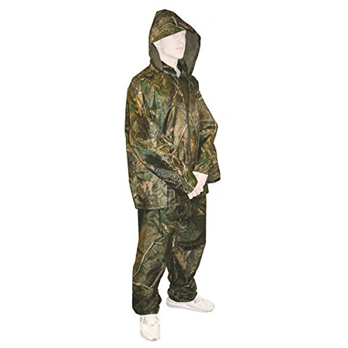 G8DS® CAMO Regenjacke + Regenhose CAMO Regen-Kombi Jagd Angeln wasserdicht klein zusammenfaltbar (M)