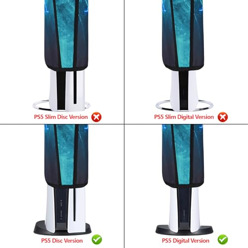 Image of PlayVital Dust Cover for PS5, Waterproof Console Cover, Soft Nylon, Compatible with Digital & Disc Edition - Green Storm Thunder